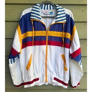Vintage 80s Unisex Colorblock Windbreaker Jacket 🌈 Misty Valley Sport M